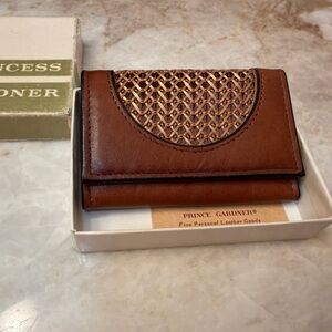 Vintage Princess Gardner Brown key wallet Leather Card Holder unisex